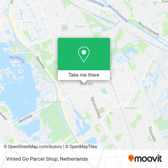 Vinted Go Parcel Shop map