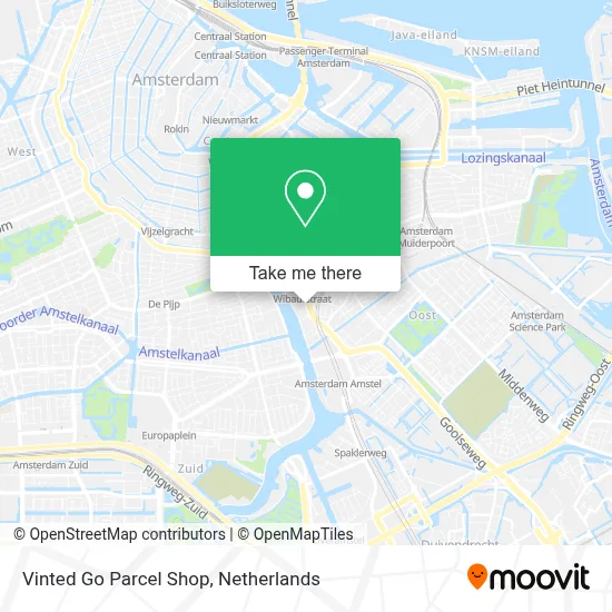 Vinted Go Parcel Shop map