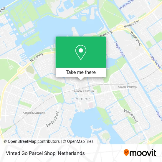 Vinted Go Parcel Shop map
