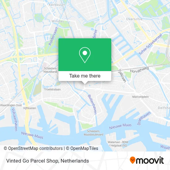 Vinted Go Parcel Shop map