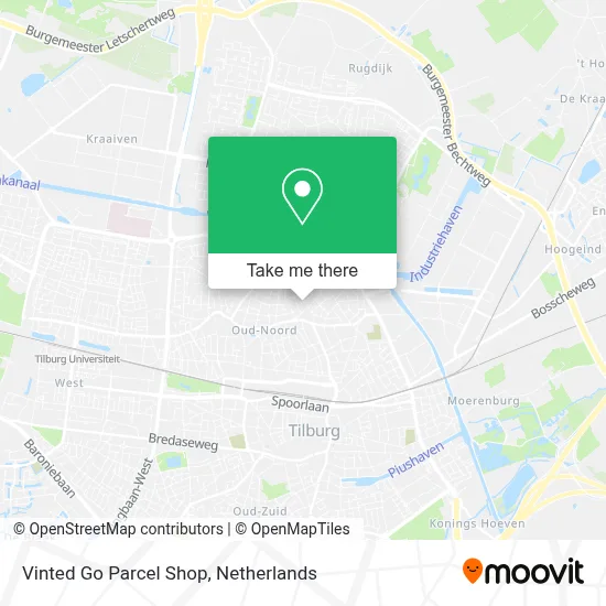 Vinted Go Parcel Shop map