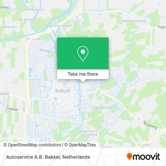 Autoservice A.B. Bakker map
