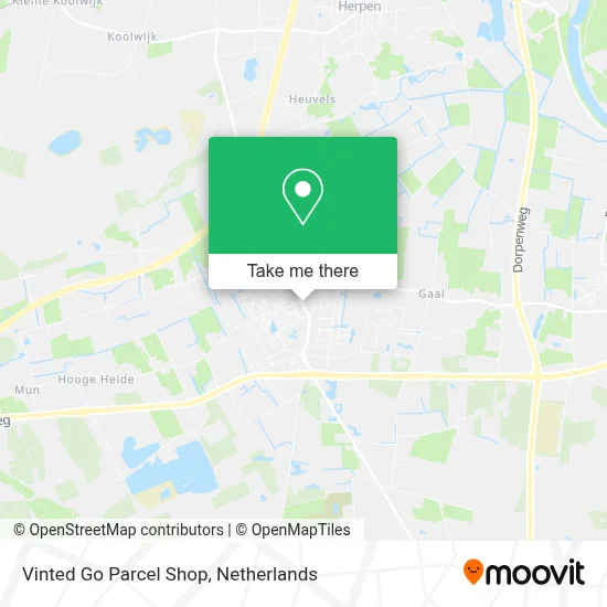 Vinted Go Parcel Shop map
