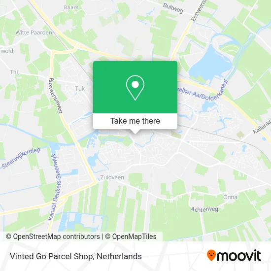 Vinted Go Parcel Shop map