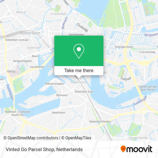 Vinted Go Parcel Shop map
