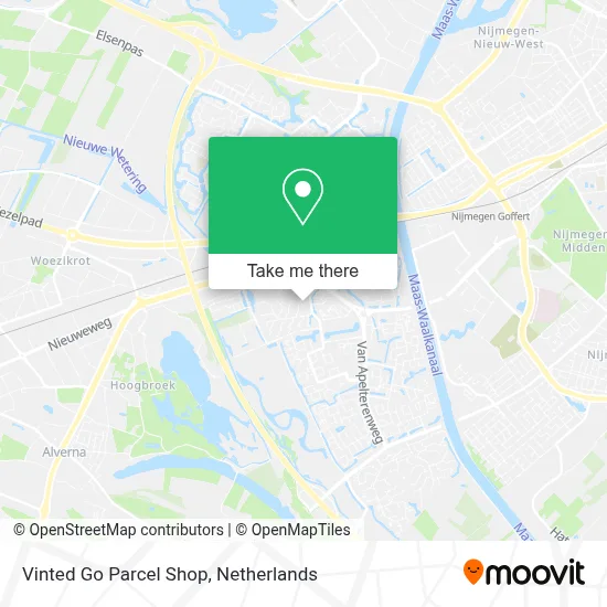 Vinted Go Parcel Shop map