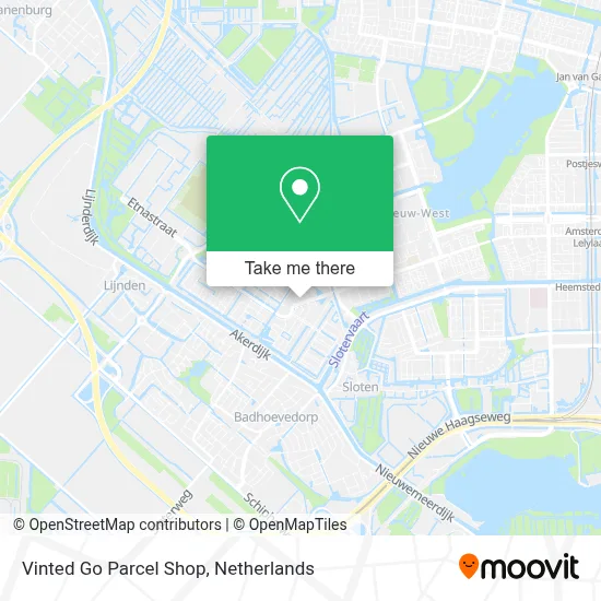Vinted Go Parcel Shop map