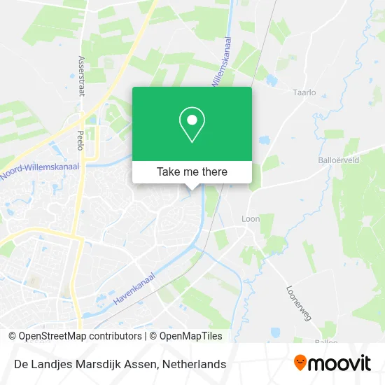 De Landjes Marsdijk Assen map