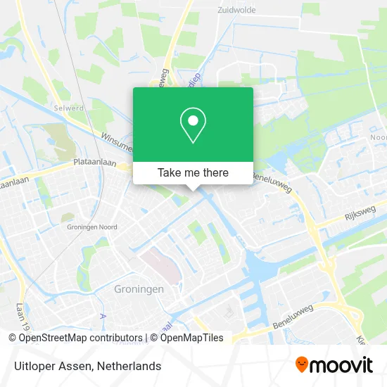 Uitloper Assen map