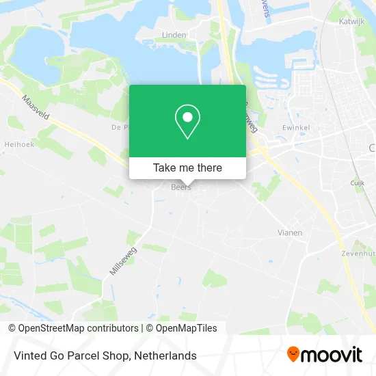 Vinted Go Parcel Shop map