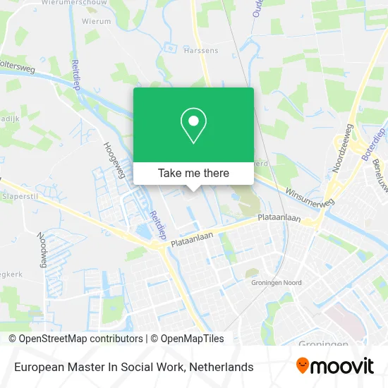 European Master In Social Work map
