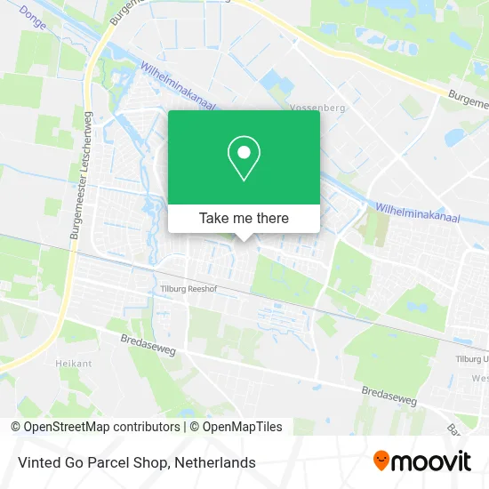 Vinted Go Parcel Shop map