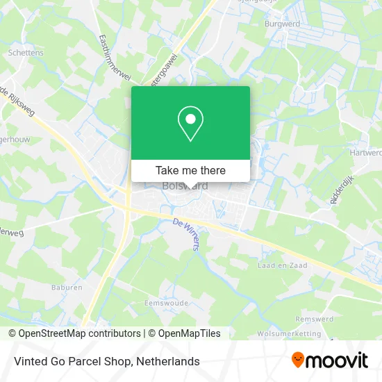 Vinted Go Parcel Shop map