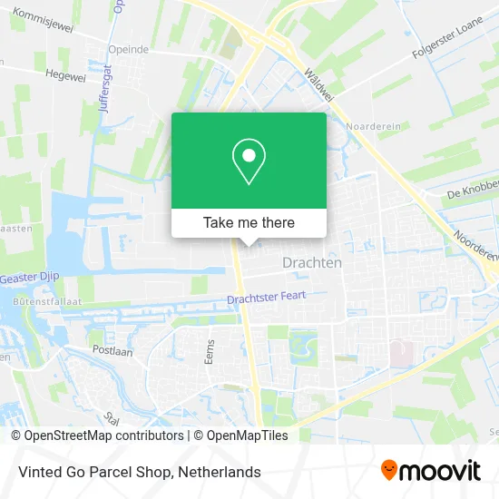 Vinted Go Parcel Shop map