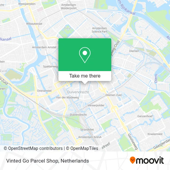 Vinted Go Parcel Shop Karte