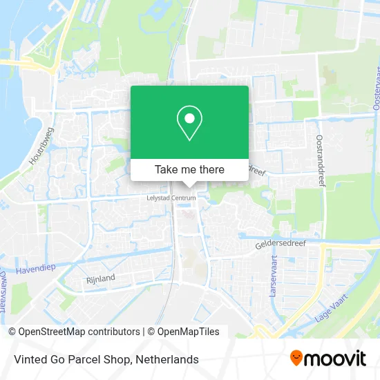 Vinted Go Parcel Shop map