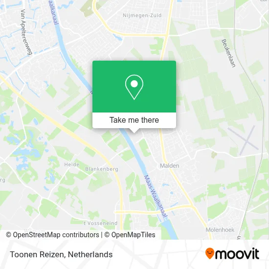 Toonen Reizen map