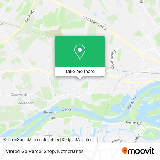 Vinted Go Parcel Shop map