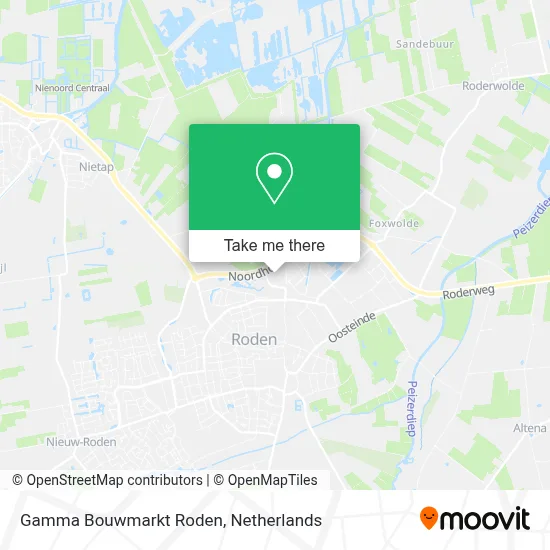 Gamma Bouwmarkt Roden map