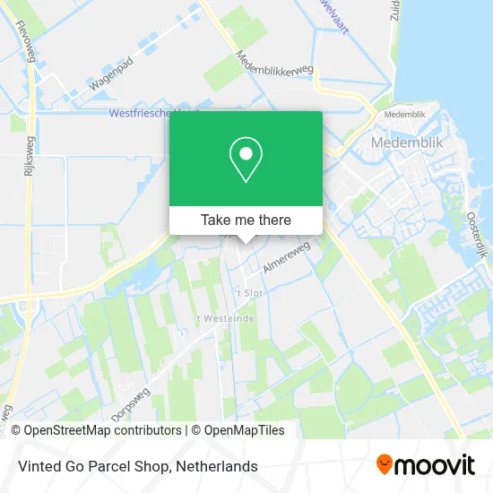 Vinted Go Parcel Shop map