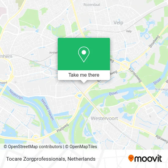 Tocare Zorgprofessionals map