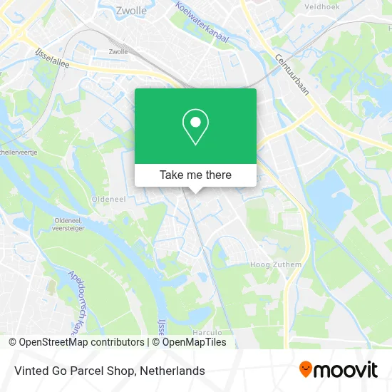 Vinted Go Parcel Shop map