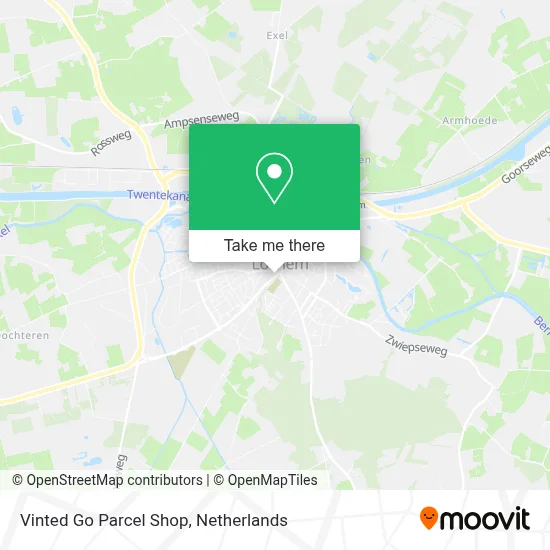 Vinted Go Parcel Shop map