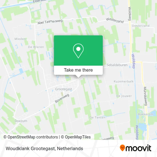 Woudklank Grootegast map
