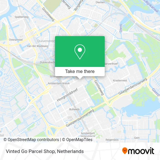 Vinted Go Parcel Shop Karte