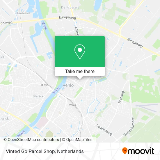 Vinted Go Parcel Shop map