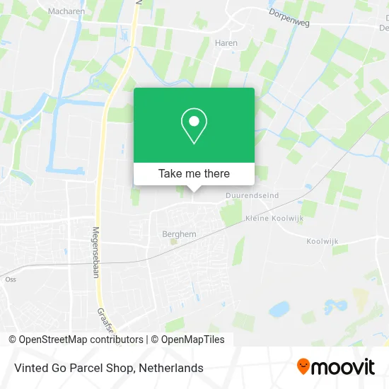 Vinted Go Parcel Shop map