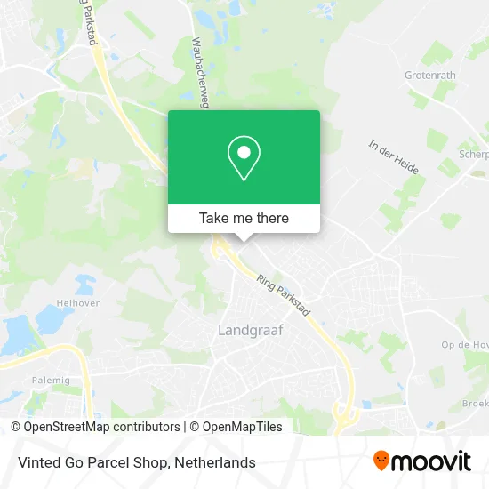 Vinted Go Parcel Shop map