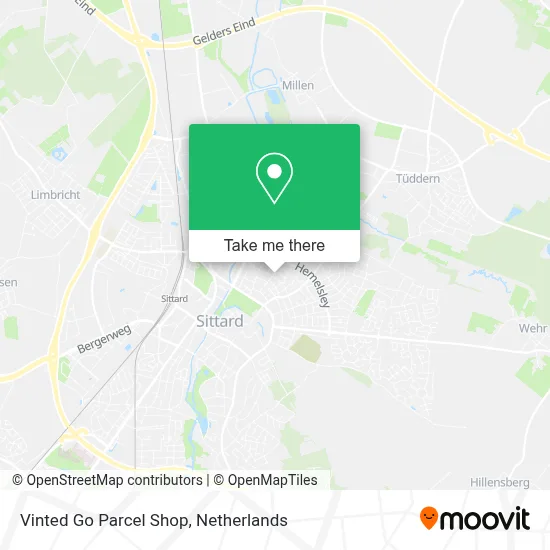 Vinted Go Parcel Shop map