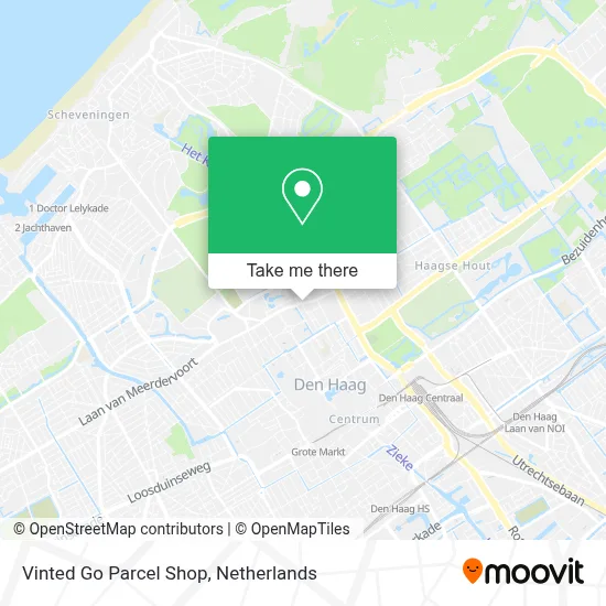 Vinted Go Parcel Shop map