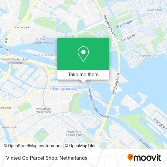Vinted Go Parcel Shop map