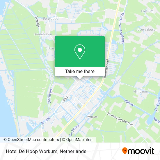 Hotel De Hoop Workum map