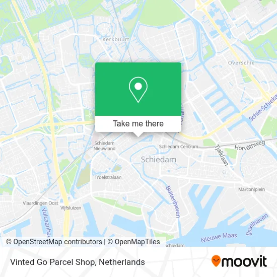 Vinted Go Parcel Shop map