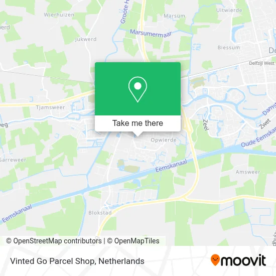 Vinted Go Parcel Shop map