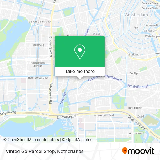 Vinted Go Parcel Shop map