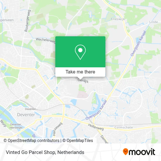 Vinted Go Parcel Shop map