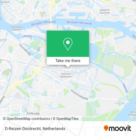 D-Reizen Dordrecht map