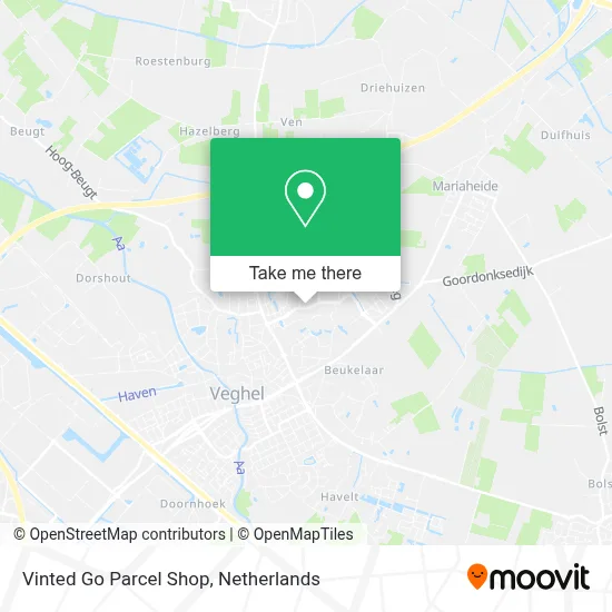 Vinted Go Parcel Shop map