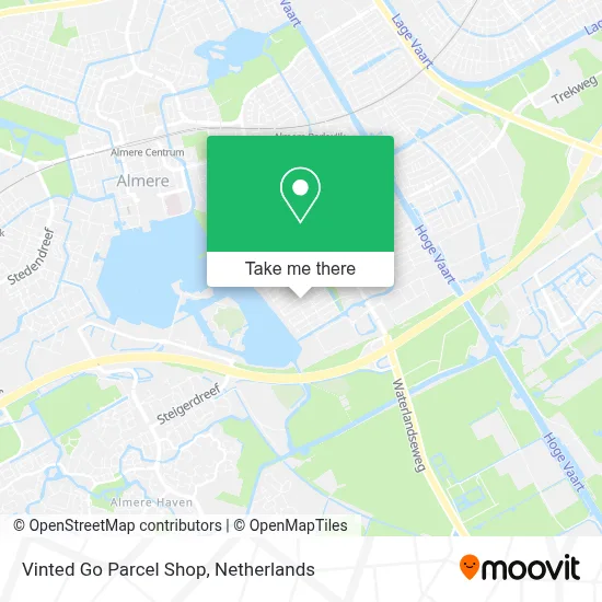 Vinted Go Parcel Shop map