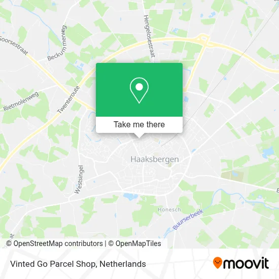 Vinted Go Parcel Shop map