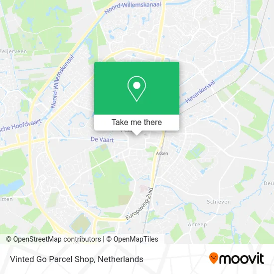 Vinted Go Parcel Shop map