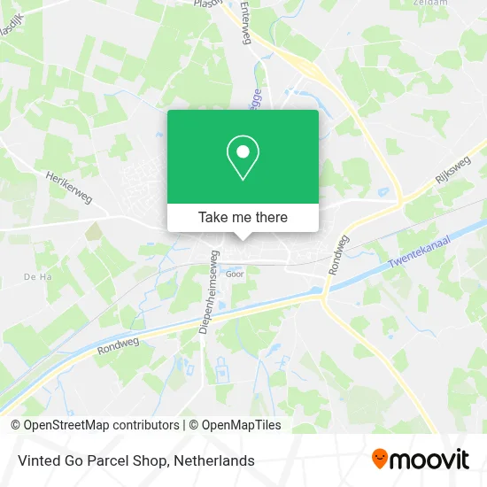 Vinted Go Parcel Shop map