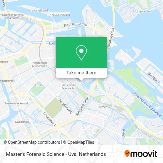 Master's Forensic Science - Uva map