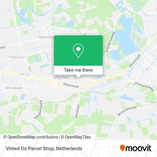Vinted Go Parcel Shop map