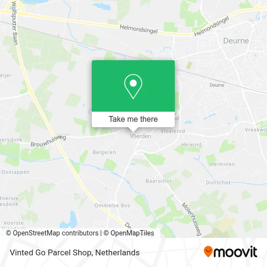 Vinted Go Parcel Shop map