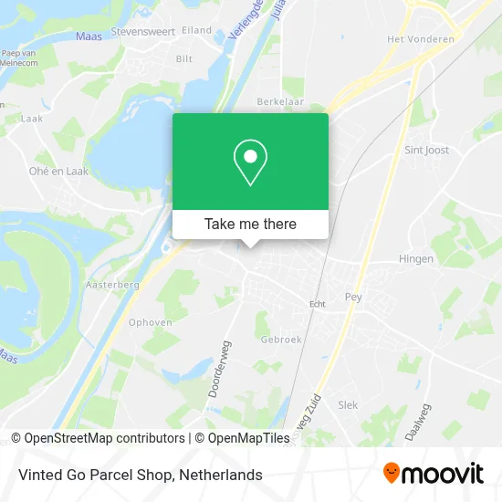 Vinted Go Parcel Shop map